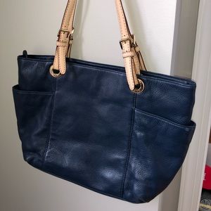 Michael Kors Blue Leather Tote
